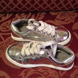 Little Girl Silver Lace Tennis Size 12